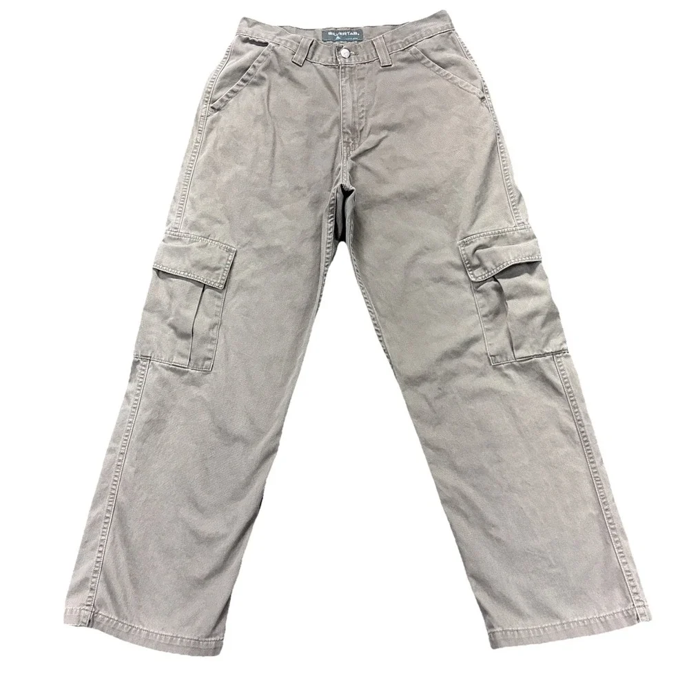 Vintage‎ Y2K Levi's Silver Tab Cargo Pants Mens FIT-32x31  TAG-32x32 Khaki Work